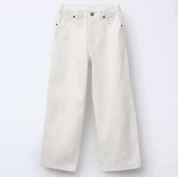 Zara Relaxed Wide Leg Jeans, White, Size 32 - Picture 1 of 7